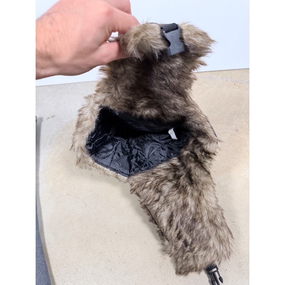 KIS Rugged Winter Trapper‎ Hat Brown Faux Fur Ear Flaps Warm Cold Weather - Picture 3 of 5